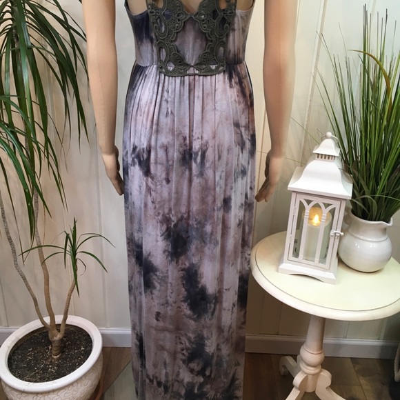 Sale TIE DYE CROCHET BACK MAXI DRESS ~ last 1 - Picture 5 of 11